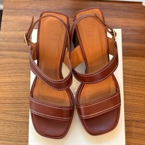 Sezane chic brown sandal pumps